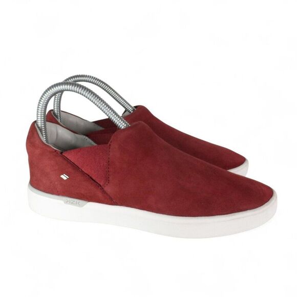 Kizik Paris Suede Slip-on Casual Everyday Handsfree Sneakers 'Maroon' Women's 6 - Picture 4 of 11